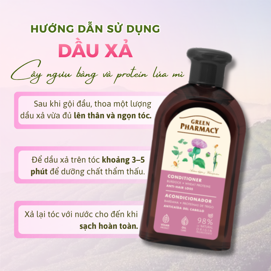 Dầu Xả Green Pharmacy Cây Ngưu Bàng & Protein Lúa Mì Hỗ Trợ Mọc Tóc Và Phục Hồi Tóc Yếu 300ml - Ảnh 5
