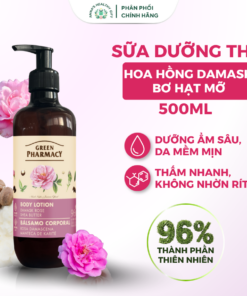Sữa Dưỡng Thể Thiên Nhiên Green Pharmacy Hoa Hồng Damask Dưỡng Da Mềm Mịn, Thấm Nhanh 400ml