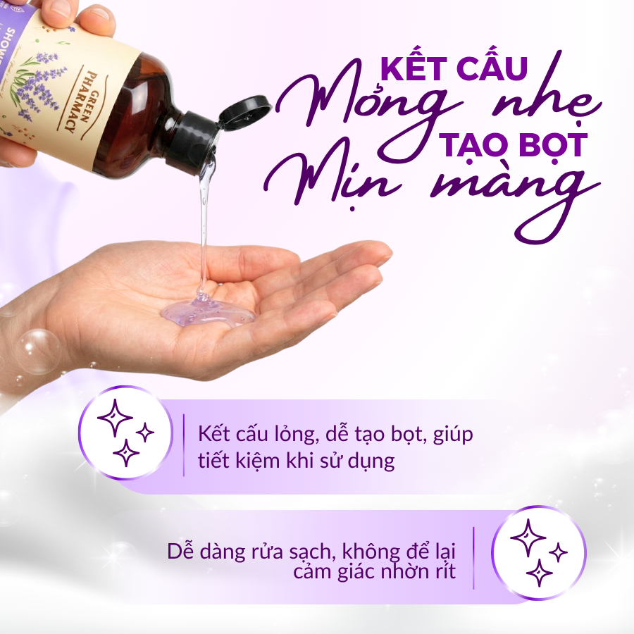 Sữa Tắm Dạng Gel Green Pharmacy Hương Hoa Oải Hương & Dầu Hạt Lanh 500ml Dịu Nhẹ, Cho Mọi Loại Da - Ảnh 4