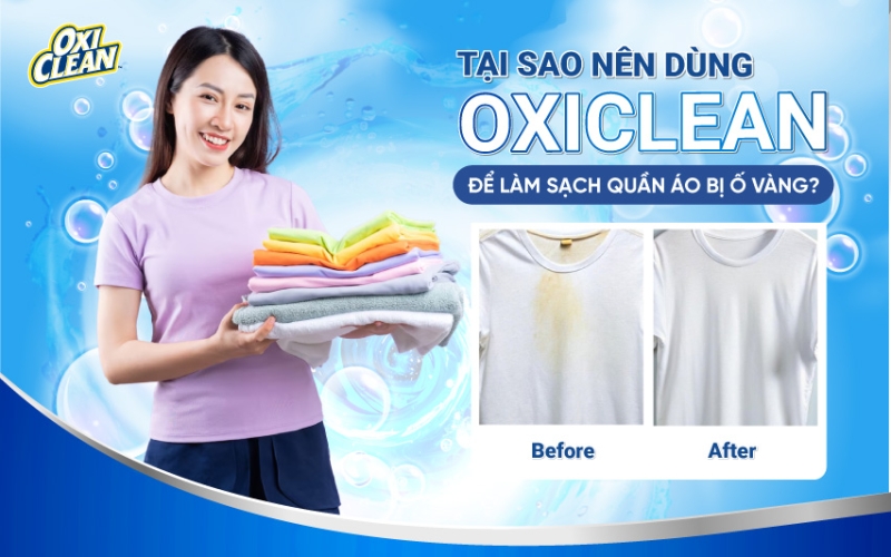 oxiclean tẩy áo vàng