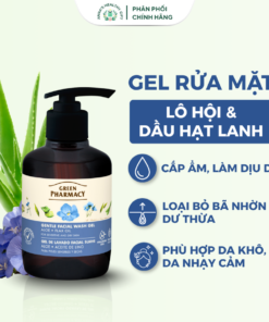 Gel Rửa Mặt Green Pharmacy Lô Hội & Hạt Lanh 270ml - Làm Sạch Dịu Nhẹ Cho Da Khô Và Da Nhạy Cảm