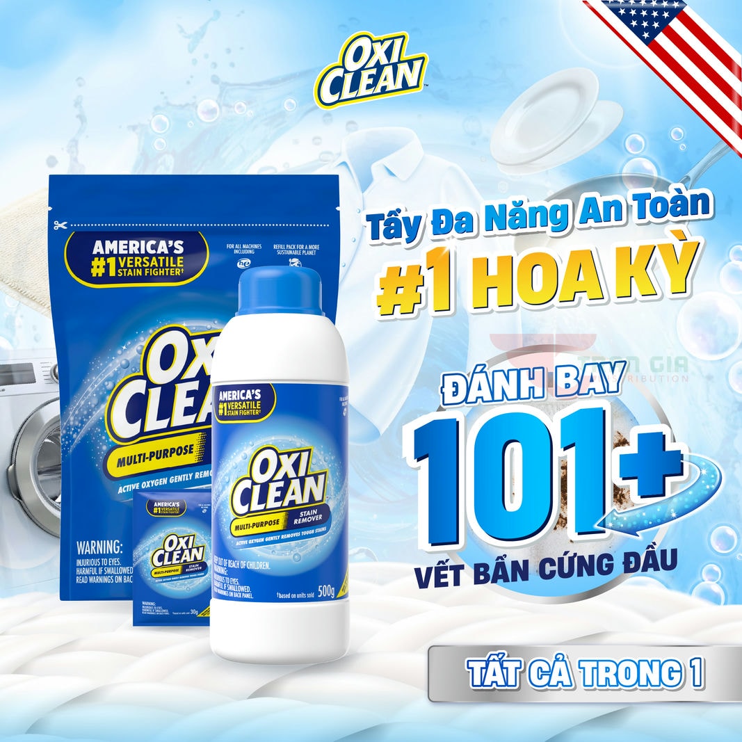TẨY ĐA NĂNG AN TOÀN OXICLEAN MULTI – PURPOSE STAIN REMOVER Chai 500G - Ảnh 2