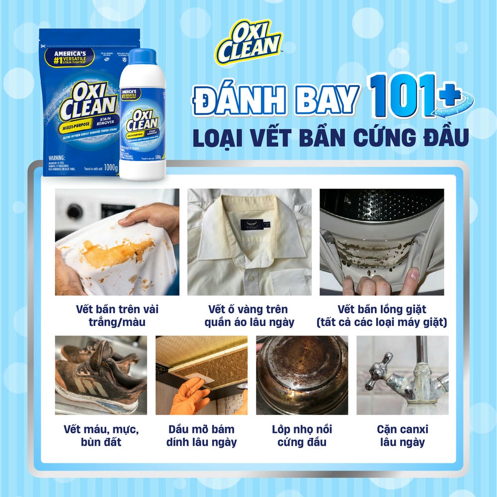 TẨY ĐA NĂNG AN TOÀN OXICLEAN MULTI – PURPOSE STAIN REMOVER Túi 1 KG - Ảnh 5