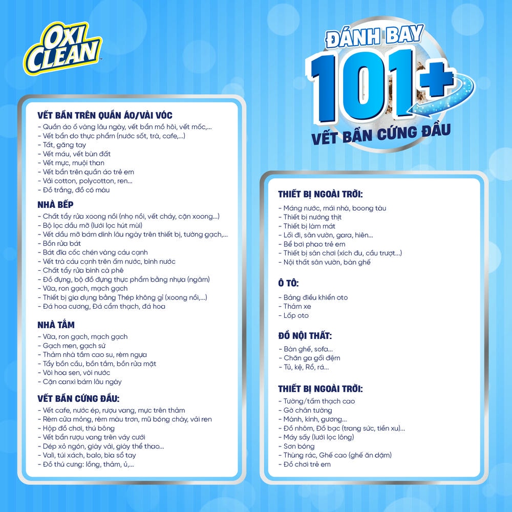 TẨY ĐA NĂNG AN TOÀN OXICLEAN MULTI – PURPOSE STAIN REMOVER Chai 500G - Ảnh 9